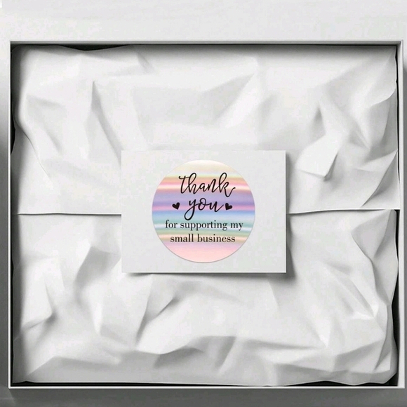 🔹️ 570 PIECES 50 silver thank you cards +500 “Thank You” sticker 20 bags ✨️ - Picture 6 of 12